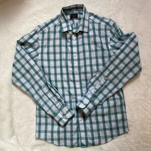 UNTUCKit Green Plaid Casual Long Sleeve Button Up Shirt 100% Cotton Small Casual